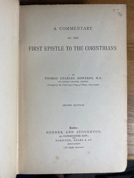 Commentary on First Corinthians- Thomas Charles Edwards