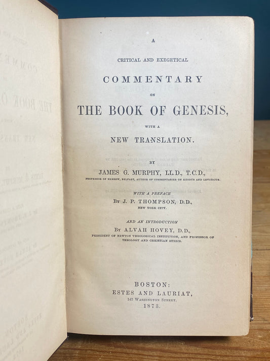 Commentary on the Book of Genesis - James G. Murphy 1873
