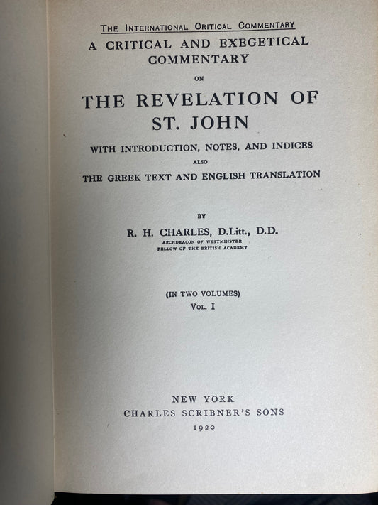 ICC Commentary on The Revelation of St. John - R.H. Charles