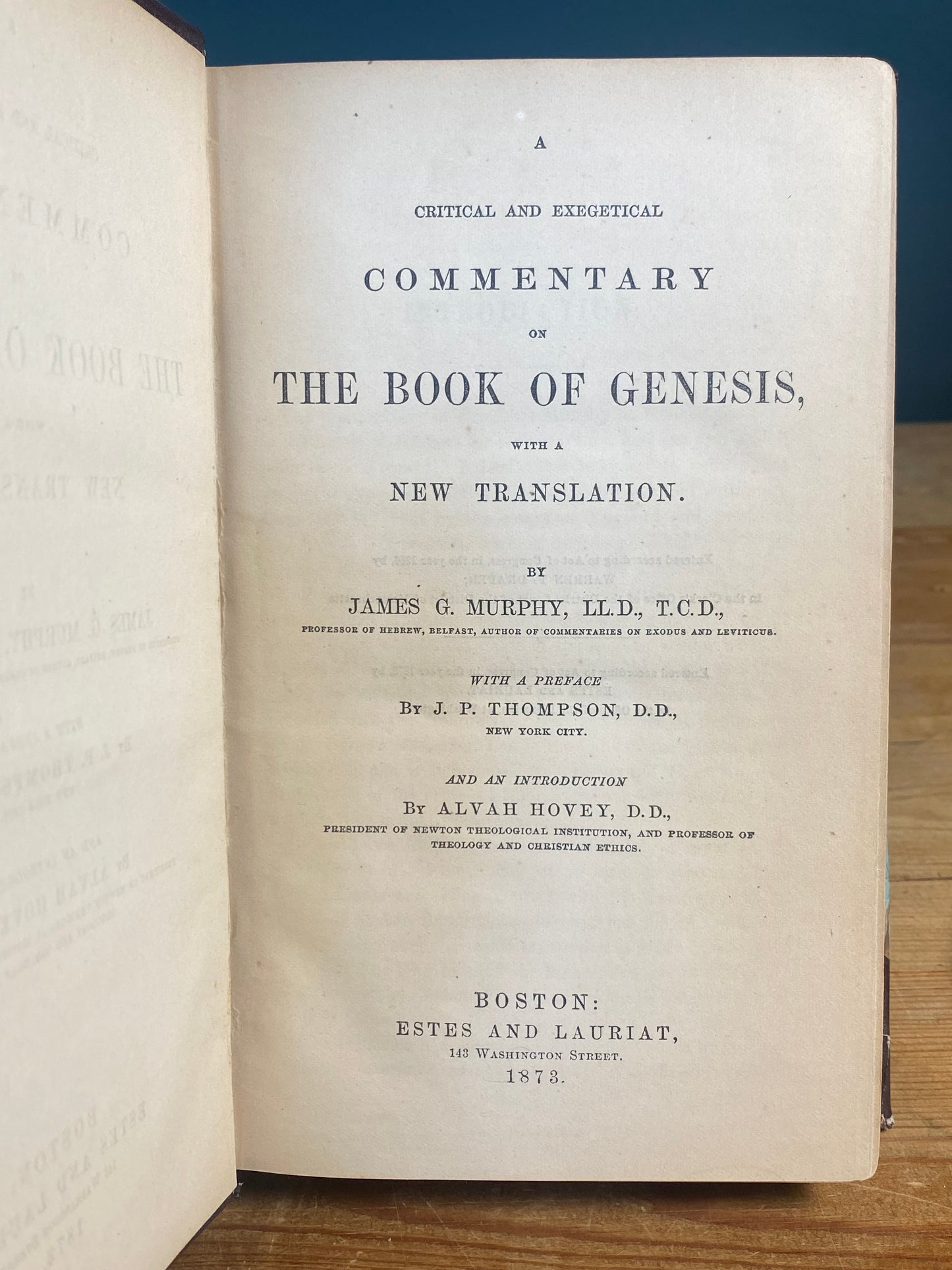 Commentary on the Book of Genesis - James G. Murphy 1873