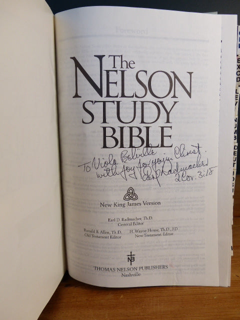 Nelson Study Bible NKJV signed by the editor